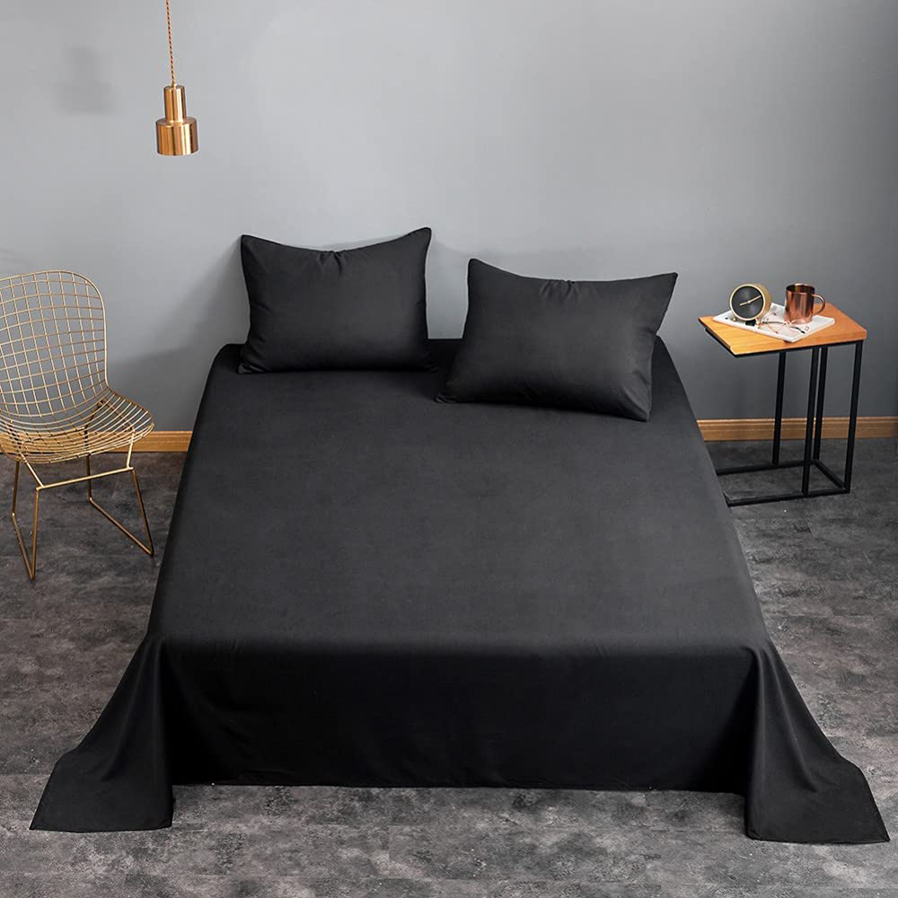 Plain-Black-bedsheet plain black bedseet