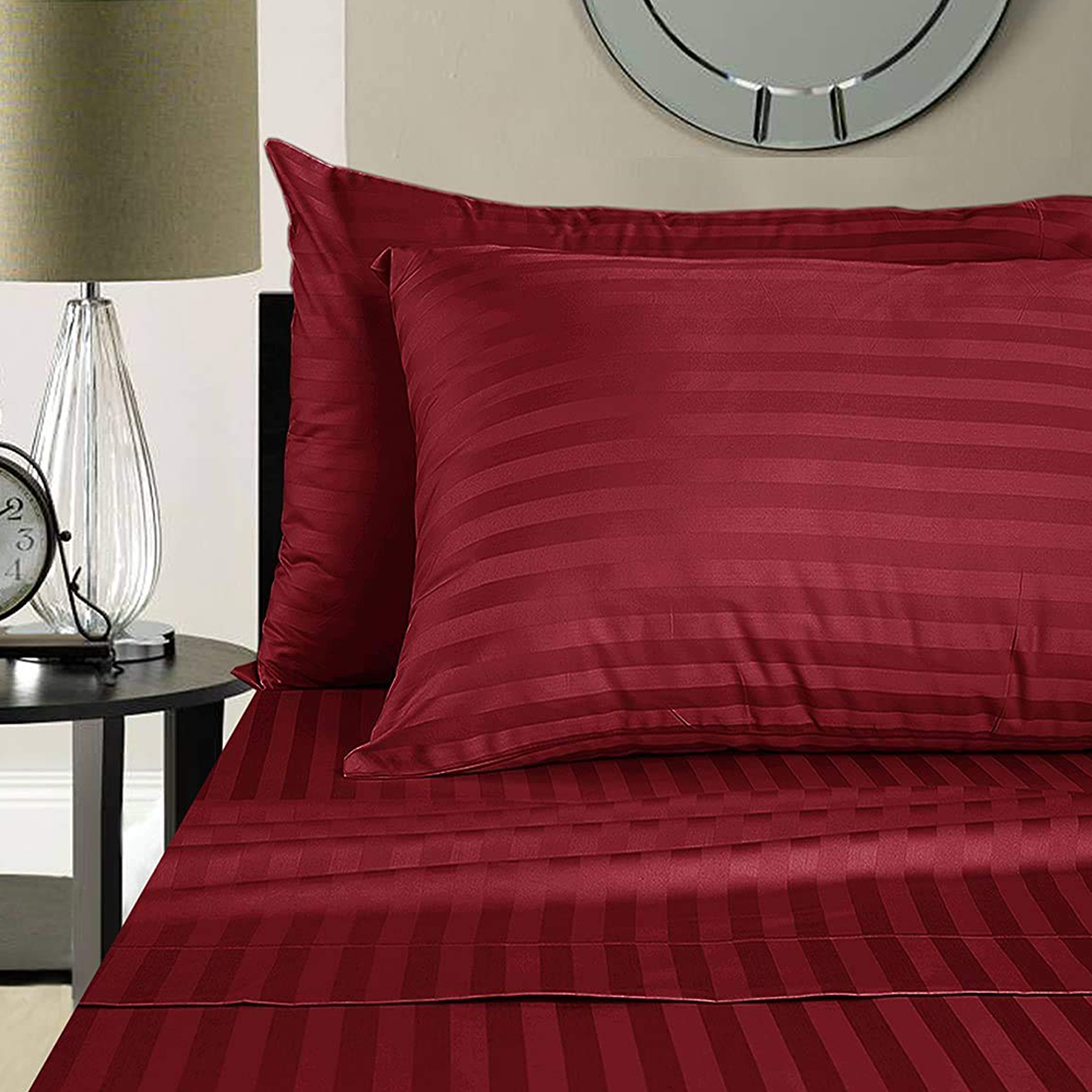 maroon-Stripes-Plain-Bedsheet-1